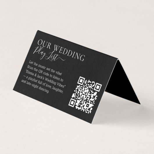 結婚式フォーマルブラックQRコードプレイリスト (正面)