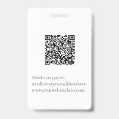 結婚式プランナー ID 写真 ブラック QR コード ロゴ バッジ (裏面)