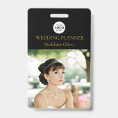 結婚式プランナー ID 写真 ブラック QR コード ロゴ バッジ (正面)