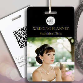 結婚式プランナー ID 写真 ブラック QR コード ロゴ バッジ