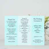 結婚式プログラムのパンフレットの青カール プログラム (スタンド正面)