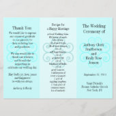 結婚式プログラムのパンフレットの青カール プログラム (正面)