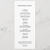 結婚式プログラムのミニマルな結婚指輪デザイン プログラム (裏面)