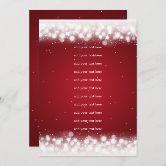 結婚式プログラムの挿入物の魔法の輝きの赤 プログラム (正面/裏面)