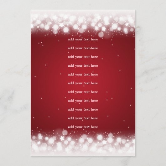 結婚式プログラムの挿入物の魔法の輝きの赤 プログラム (正面)