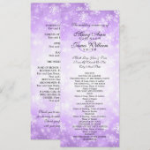 結婚式プログラムの紫色の冬の不思議の国の輝き プログラム (正面/裏面)