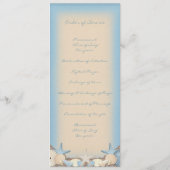 結婚式プログラムの美しい熱帯ビーチの貝 プログラム (裏面)