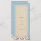 結婚式プログラムの美しい熱帯ビーチの貝 プログラム (正面/裏面)