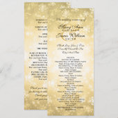 結婚式プログラムの金ゴールドの冬の不思議の国の輝き プログラム (正面/裏面)