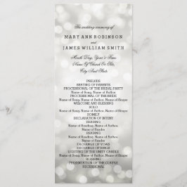 結婚式プログラムの銀のグリッターライト プログラム