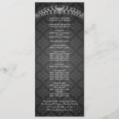 結婚式プログラムの鳥のモノグラムの黒 プログラム (裏面)