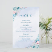 結婚式プログラムカード ティール+フラワー+セレモニー イベント+sc (スタンド正面)