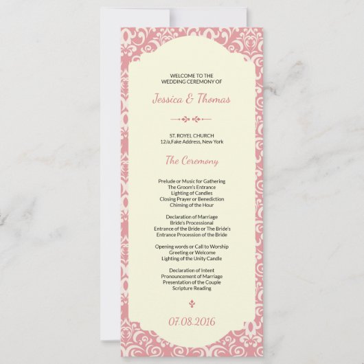 結婚式プログラムテンプレート 招待状 (正面)