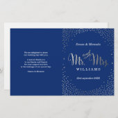 結婚式プログラムミニ銀紙吹雪海軍 (正面/裏面)