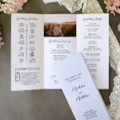 結婚式プログラム三つ折りインフォグラフィックタイムライン チラシ