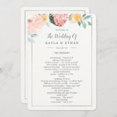 結婚式プログラム両面 ブッシュ フラワープラン プログラム (正面/裏面)