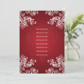 結婚式プログラム挿入 ヴィンテージ スワール 2 レッド 招待状 (スタンド正面)