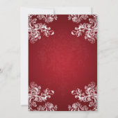 結婚式プログラム挿入 ヴィンテージ スワール 2 レッド 招待状 (裏面)