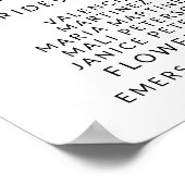 結婚式プログラム看板サイズ 紫のバラの花のデザイン ポスター (角)