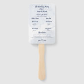 結婚式プログラム かわいい水彩 ダスティーブルー 花 ハンドファン (裏面)