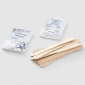 結婚式プログラム かわいい水彩 ダスティーブルー 花 ハンドファン (組立なし)