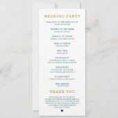 結婚式プログラム ティールとゴールド テンプレート (裏面)