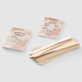 結婚式プログラム ピーチゴールド オレンジ マーブル パーティー ハンドファン (組立なし)