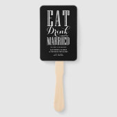 結婚式プログラム ブラック Eat Drink and Be Married ハンドファン (正面)