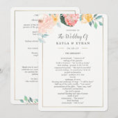 結婚式プログラム ブルージュ フラワー デザイン 両面印刷 プログラム (正面/裏面)
