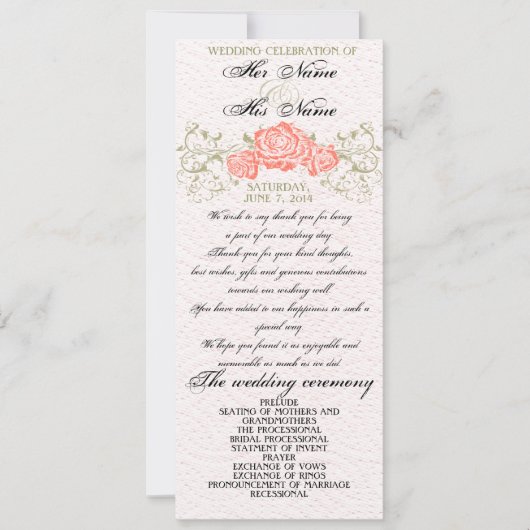 結婚式プログラム 招待状 (正面)