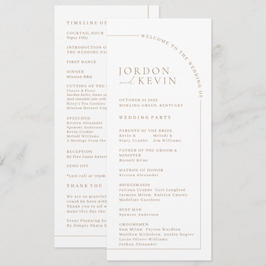 結婚式プログラム 招待状 (正面/裏面)