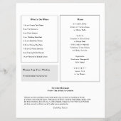 結婚式プログラム　新聞スタイルのユニークなフライヤー チラシ (裏面)