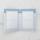 結婚式プログラム、淡いブルーのストライプ及びダマスク織 プログラム (内部)