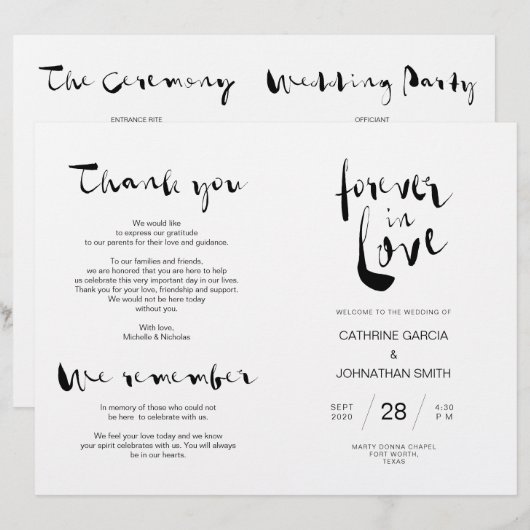 結婚式プログラモダンム (正面/裏面)