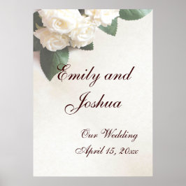 結婚式ポスターテンプレート ソフトホワイトローズ ポスター