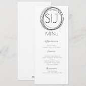 結婚式ミニマリスト円形リムロゴ結婚式メニュー シーズンカード (正面/裏面)