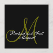 結婚式メニューはモノグラムの正方形を梳きます メニュー (正面)