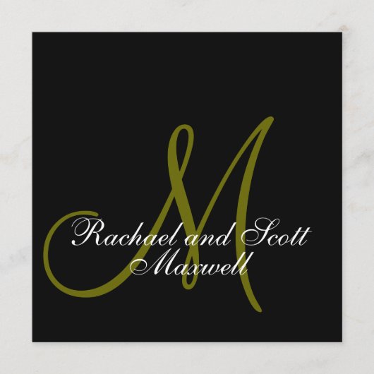 結婚式メニューはモノグラムの正方形を梳きます メニュー (正面)