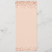 結婚式メニューばら色の金ゴールドのフェイクなグリッターの紙吹雪の赤面 メニュー (裏面)