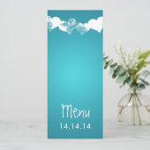 結婚式メニューグランジなハートのターコイズ メニュー (スタンド正面)