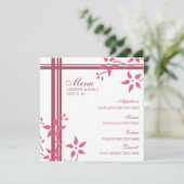 結婚式メニューハニーサックルのピンクの花 メニュー (スタンド正面)