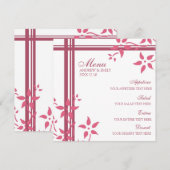 結婚式メニューハニーサックルのピンクの花 メニュー (正面/裏面)