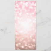 結婚式メニューバラの赤面のピンクのグリッターライト メニュー (裏面)