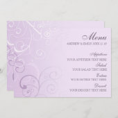 結婚式メニューラベンダーの渦巻 メニュー (正面/裏面)