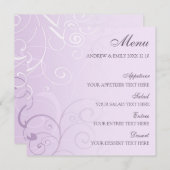 結婚式メニューラベンダーの渦巻 メニュー (正面/裏面)