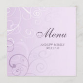 結婚式メニューラベンダーの渦巻 メニュー (裏面)
