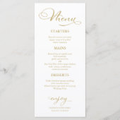 結婚式メニュー エレガントゴールドフォイルスクリプト メニュー (正面)