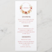 結婚式メニュー 花の付いたオレンジ色の かぼちゃ 秋のクラフト紙 メニュー (正面)