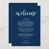 結婚式モダンのウェルカムカードと旅程カード プログラム (正面/裏面)