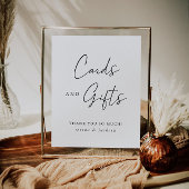 結婚式モダンのカードとギフトサイン ポスター
